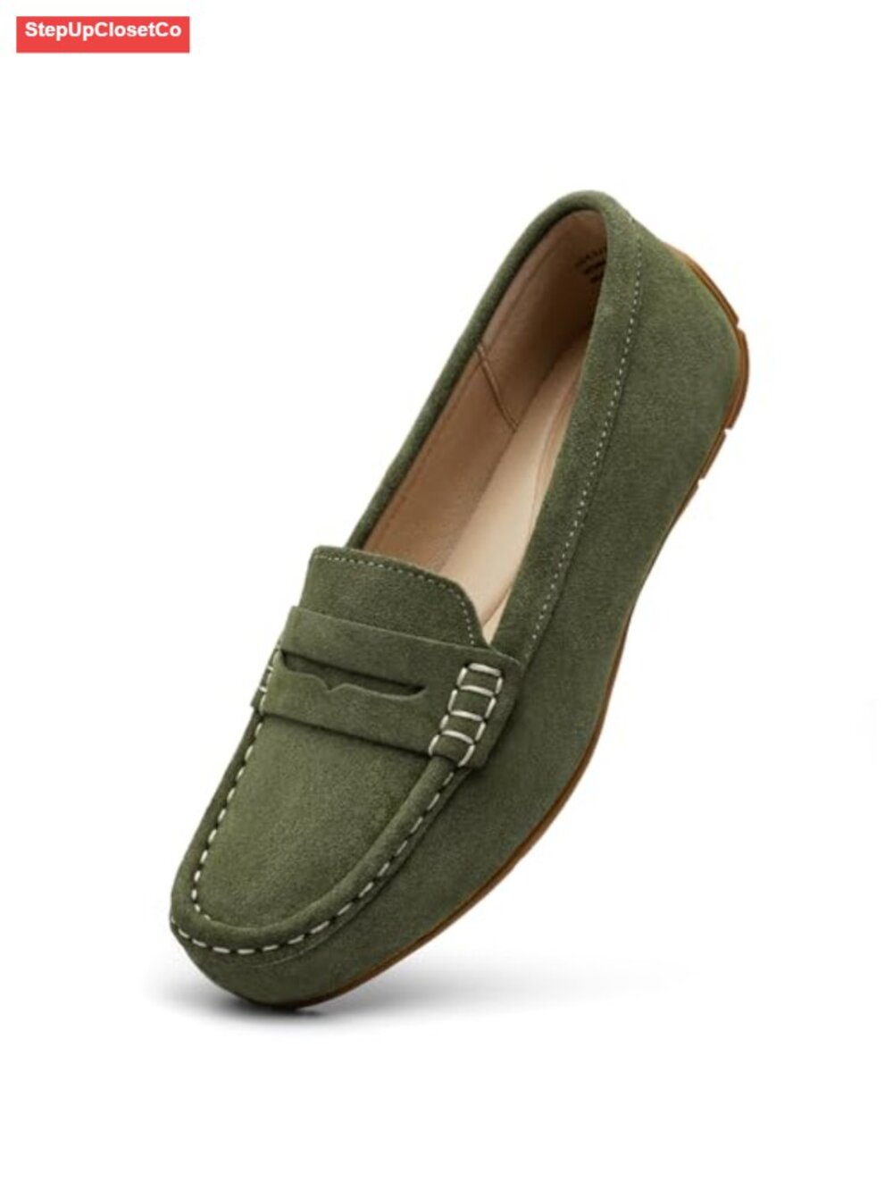 Suede Leather Penny Loafers Slip-On Comfort Flats Business Casual Work Shoes